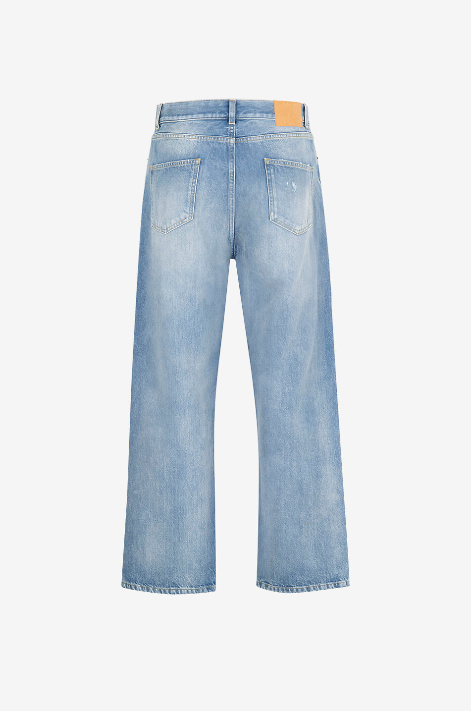 ALANUI Cotton straight-leg distressed jeans Men BLUE 2