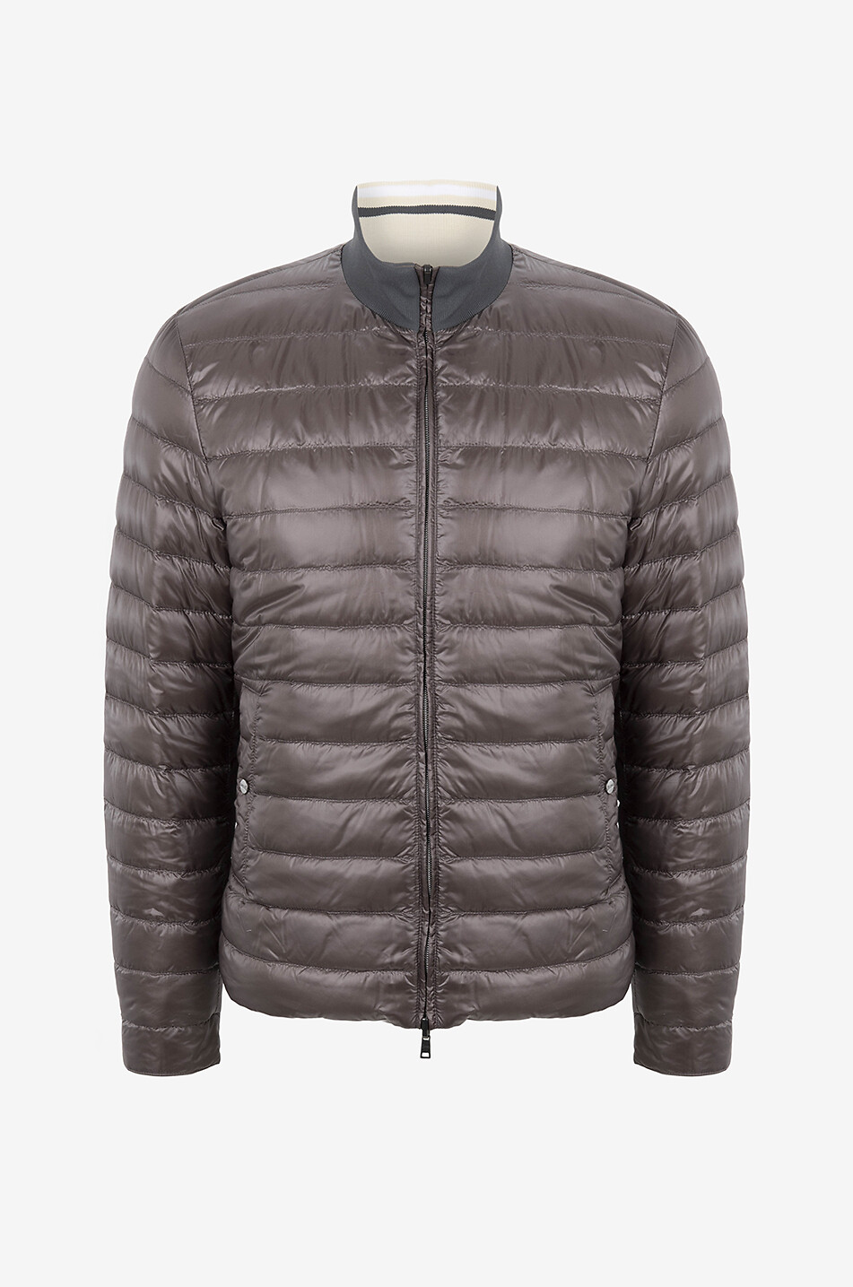 HERNO Kurze leichte wendbare Daunenjacke mit Stehkragen Herren DUNKELGRAU 1