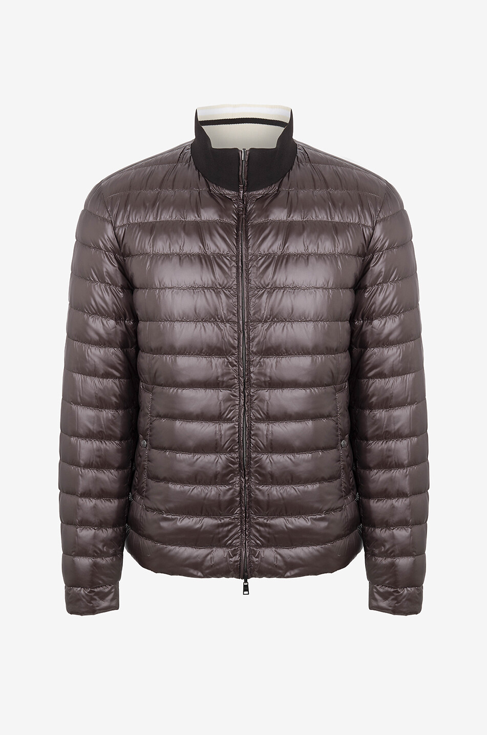 Kurze leichte wendbare Daunenjacke mit Stehkragen