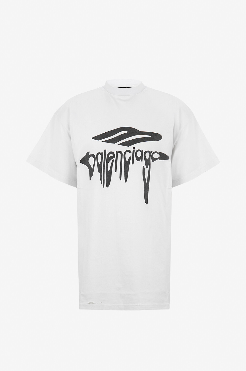 BALENCIAGA T-Shirt im Used-Look 3B Liquefied Oversize Herren WEISS 1