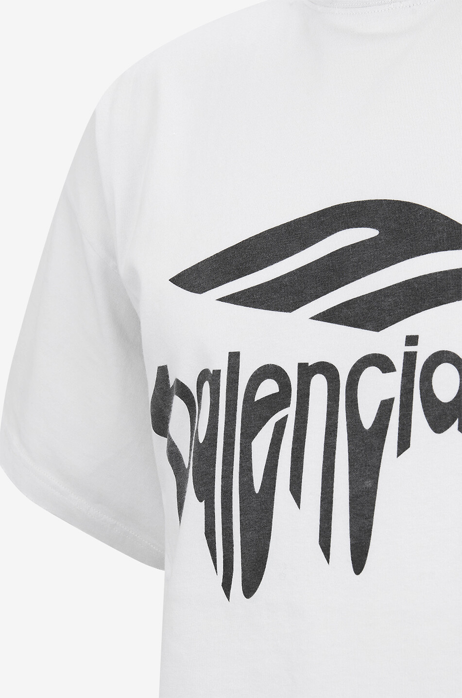 BALENCIAGA T-Shirt im Used-Look 3B Liquefied Oversize Herren WEISS 3