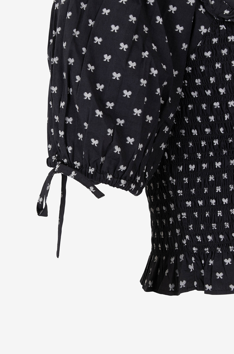 LOVESHACKFANCY Top en coton motif noeuds Molly Femme BLEU FONCE 3