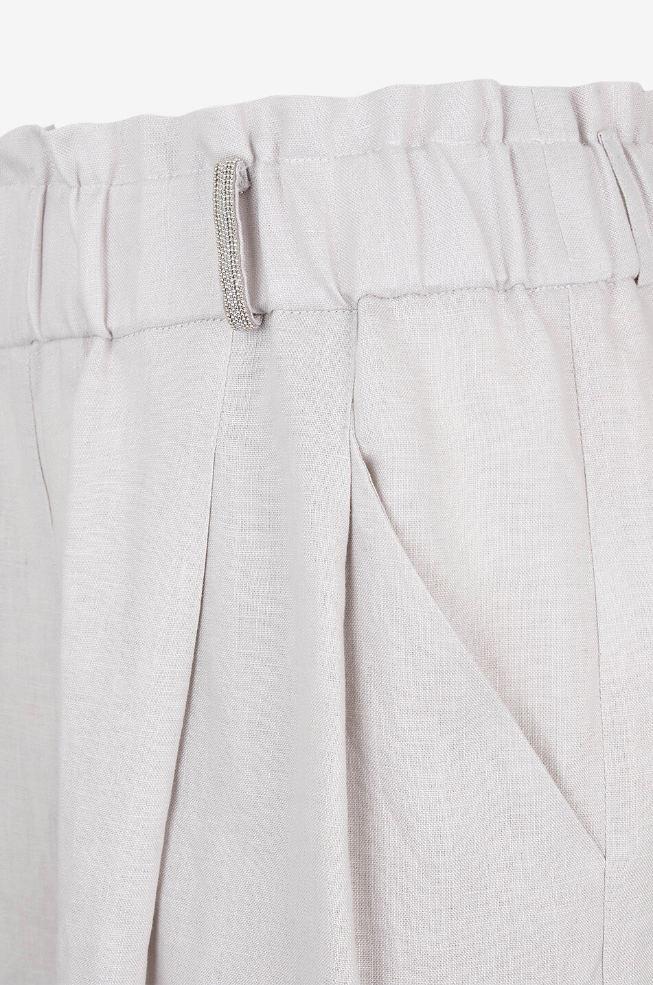 PANICALE Pantalon large à pinces en lin Femme GRIS CLAIR 3