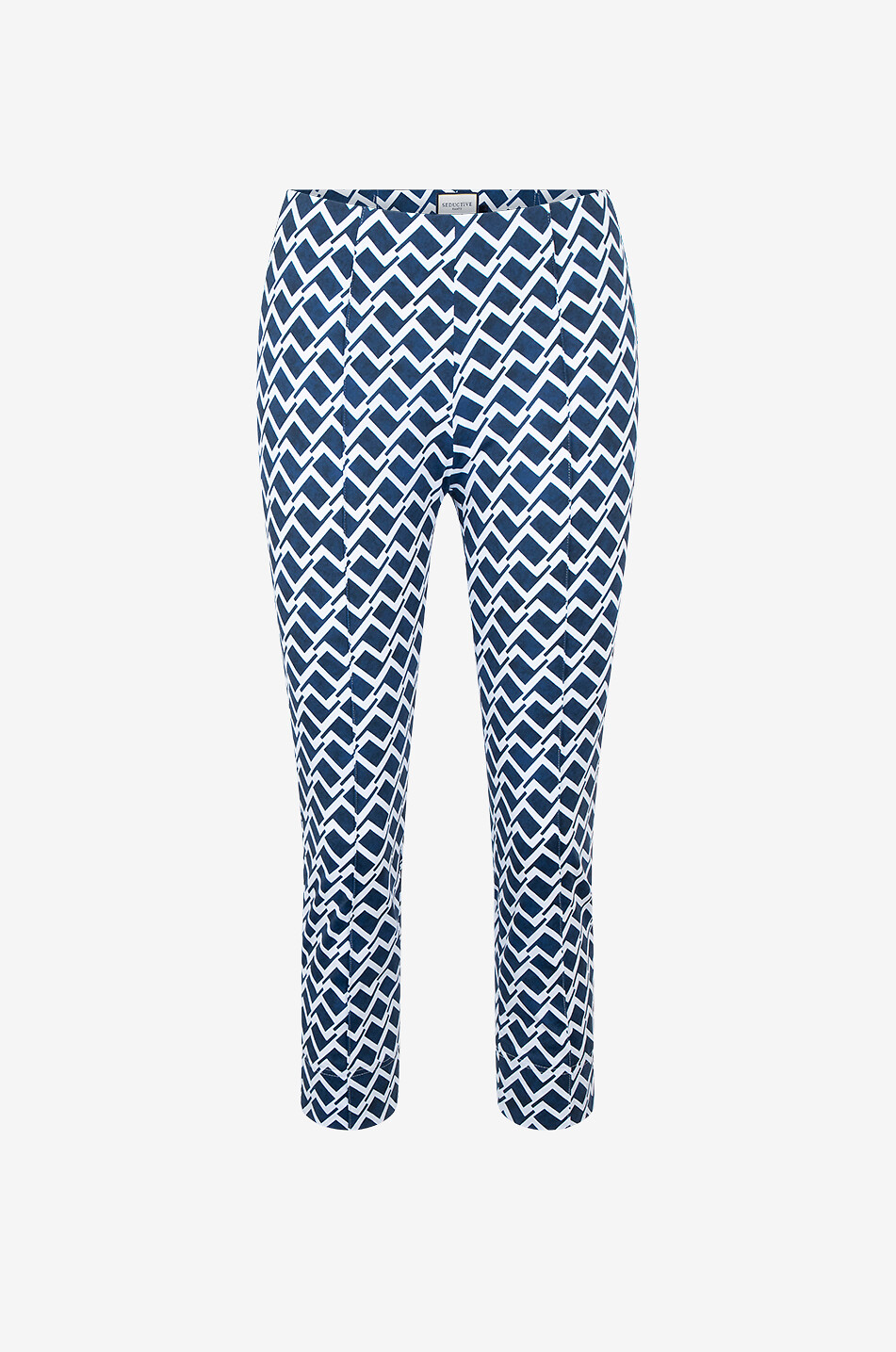 SEDUCTIVE Slim-Fit-Hose mit Geomotiven Capri Damen DUNKELBLAU 1