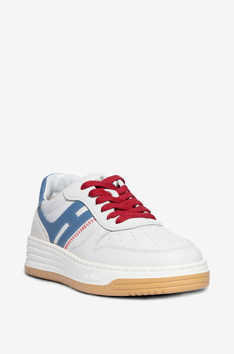 Niedrige Leder- und Wildlederschnürsneakers Hogan H630
