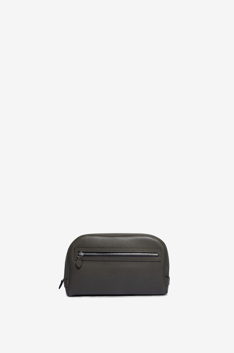 F. HAMMANN Grande trousse de toilette en cuir à deux compartiments Homme VERT FONCÉ 1