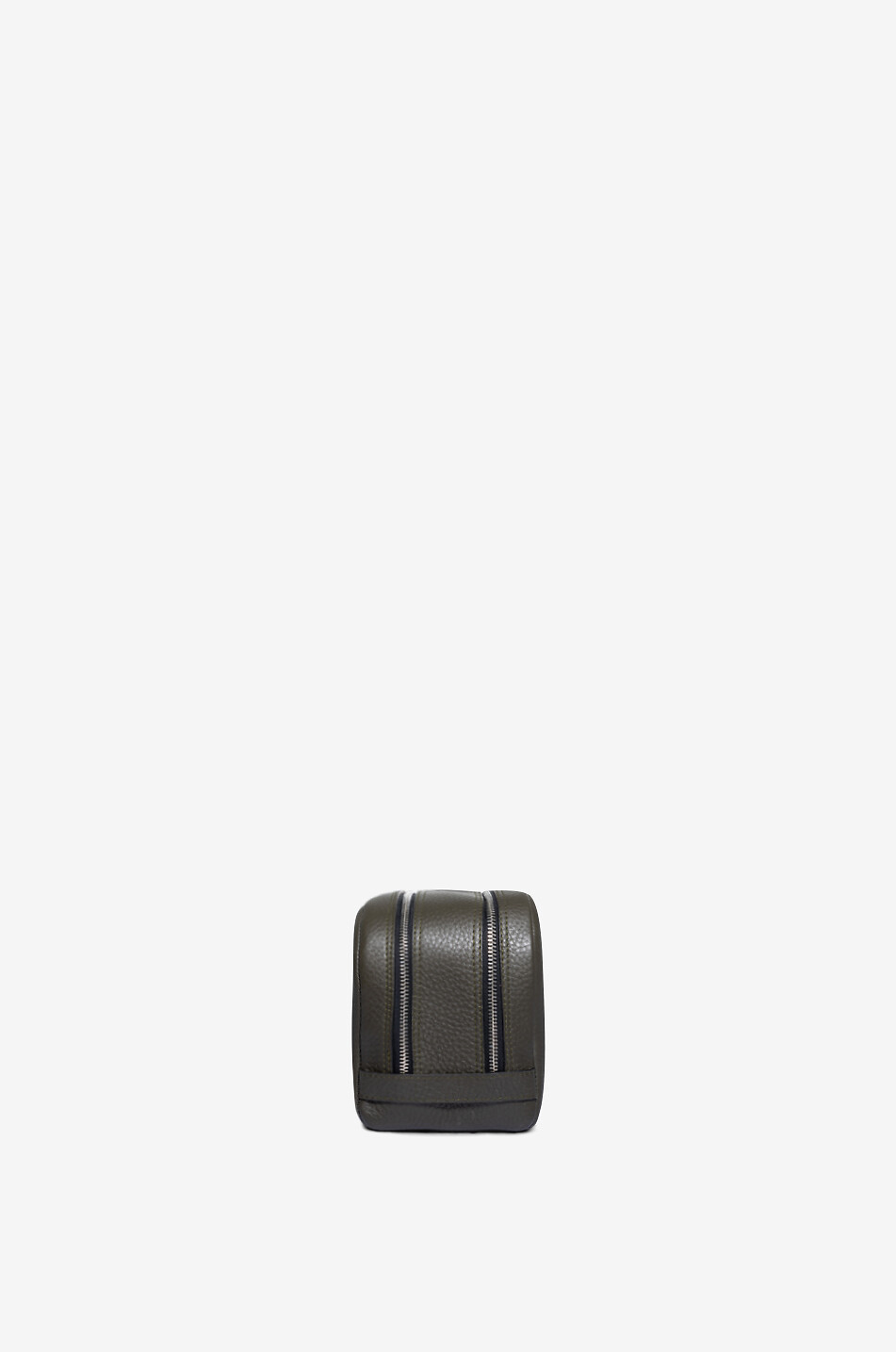 F. HAMMANN Grande trousse de toilette en cuir à deux compartiments Homme VERT FONCÉ 4