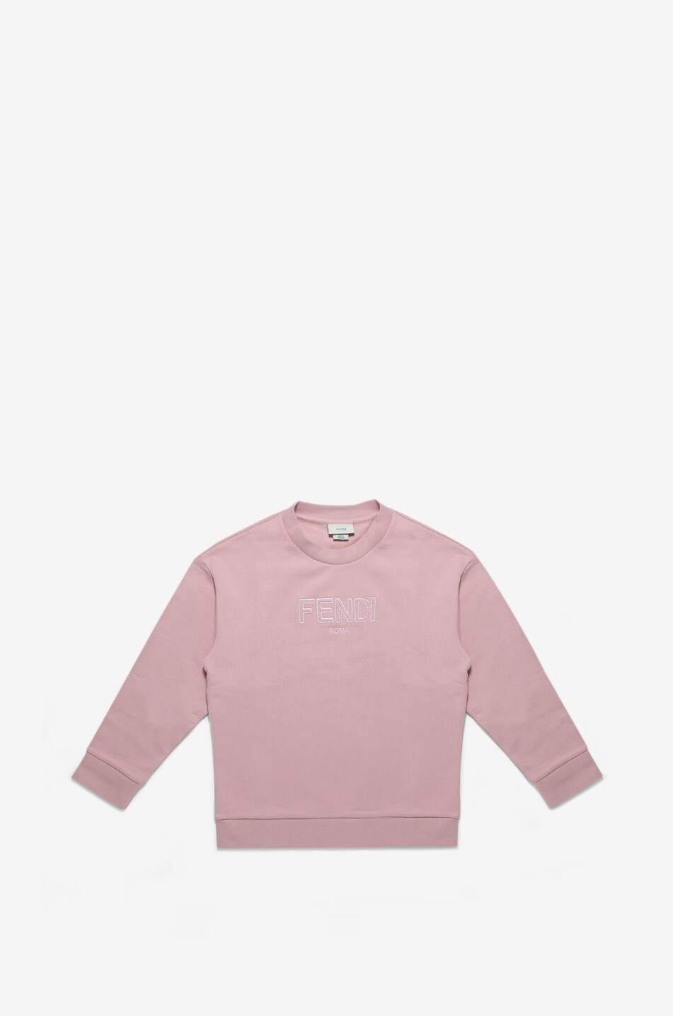 FENDI Sweat-shirt à col rond fille brodé logo Fille ROSE 1