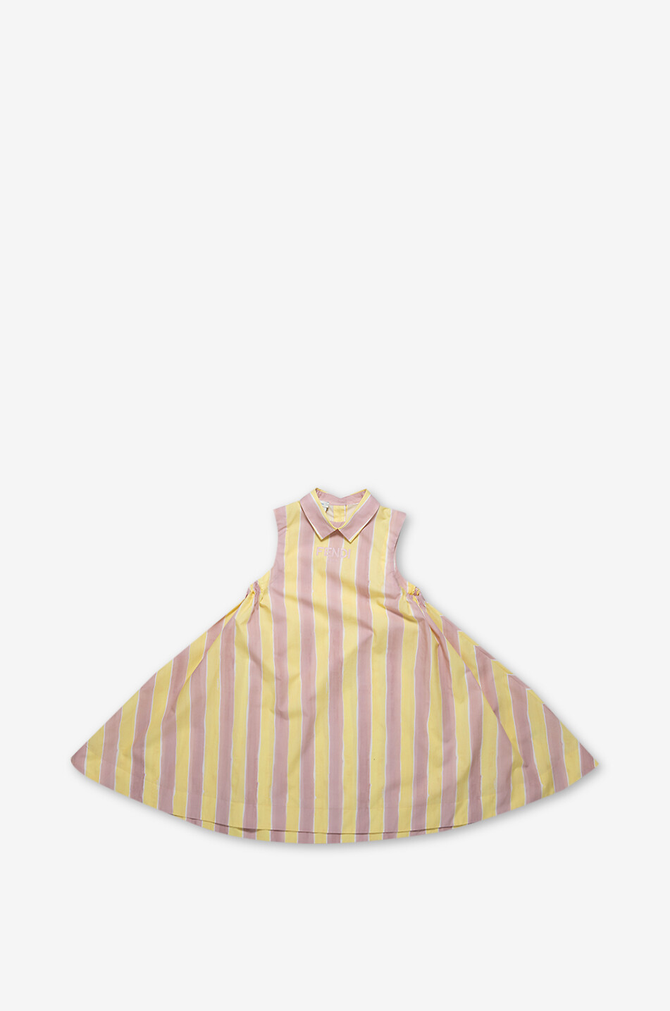 FENDI Robe trapèze sans manches fille en popeline rayée Pequin Fille MULTICOLORE 1