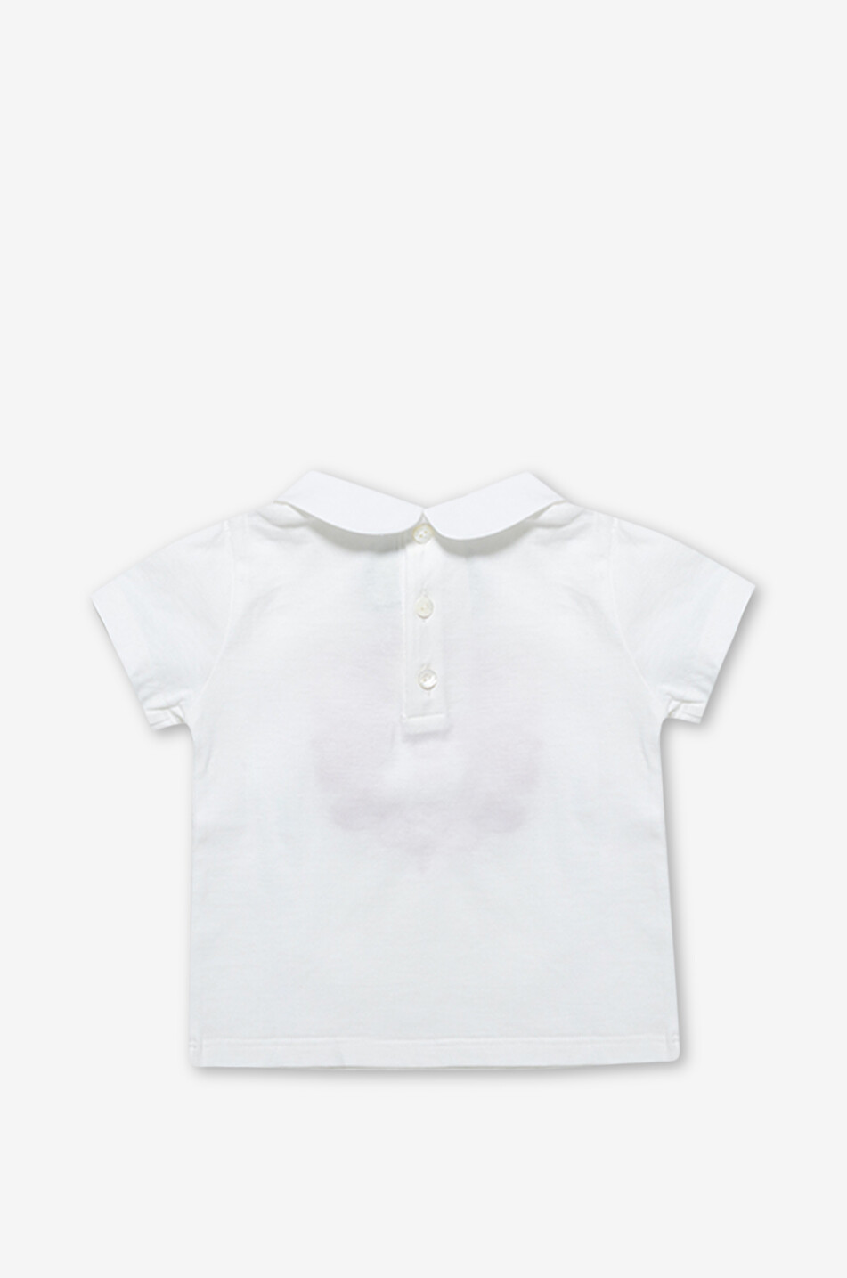 Flower and logo embroidered baby mixed-material T-shirt - FENDI