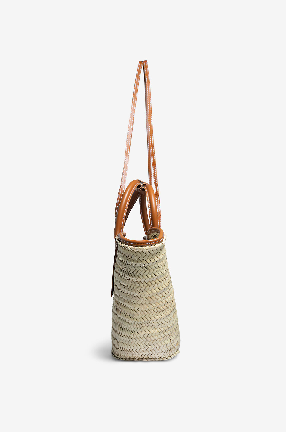 JACQUEMUS Korb aus Bast und Leder Le Panier Soli Damen HELLBRAUN 4