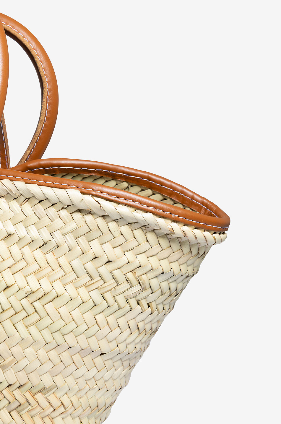 JACQUEMUS Korb aus Bast und Leder Le Panier Soli Damen HELLBRAUN 5