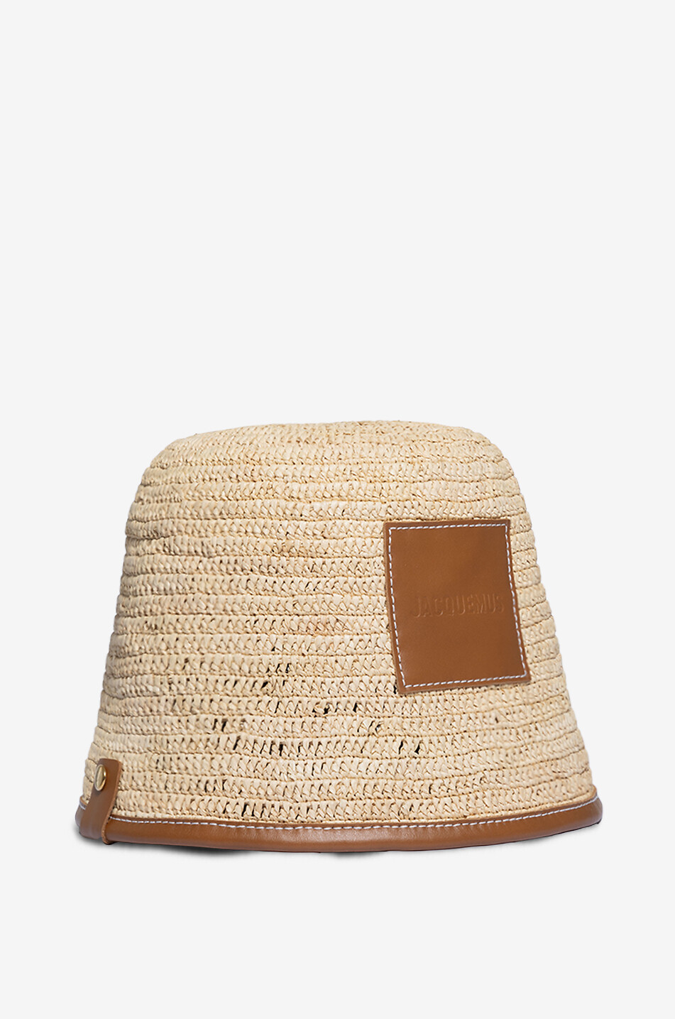 JACQUEMUS Anglerhut aus Bast und Leder Le bob Soli Damen HELLBRAUN 2