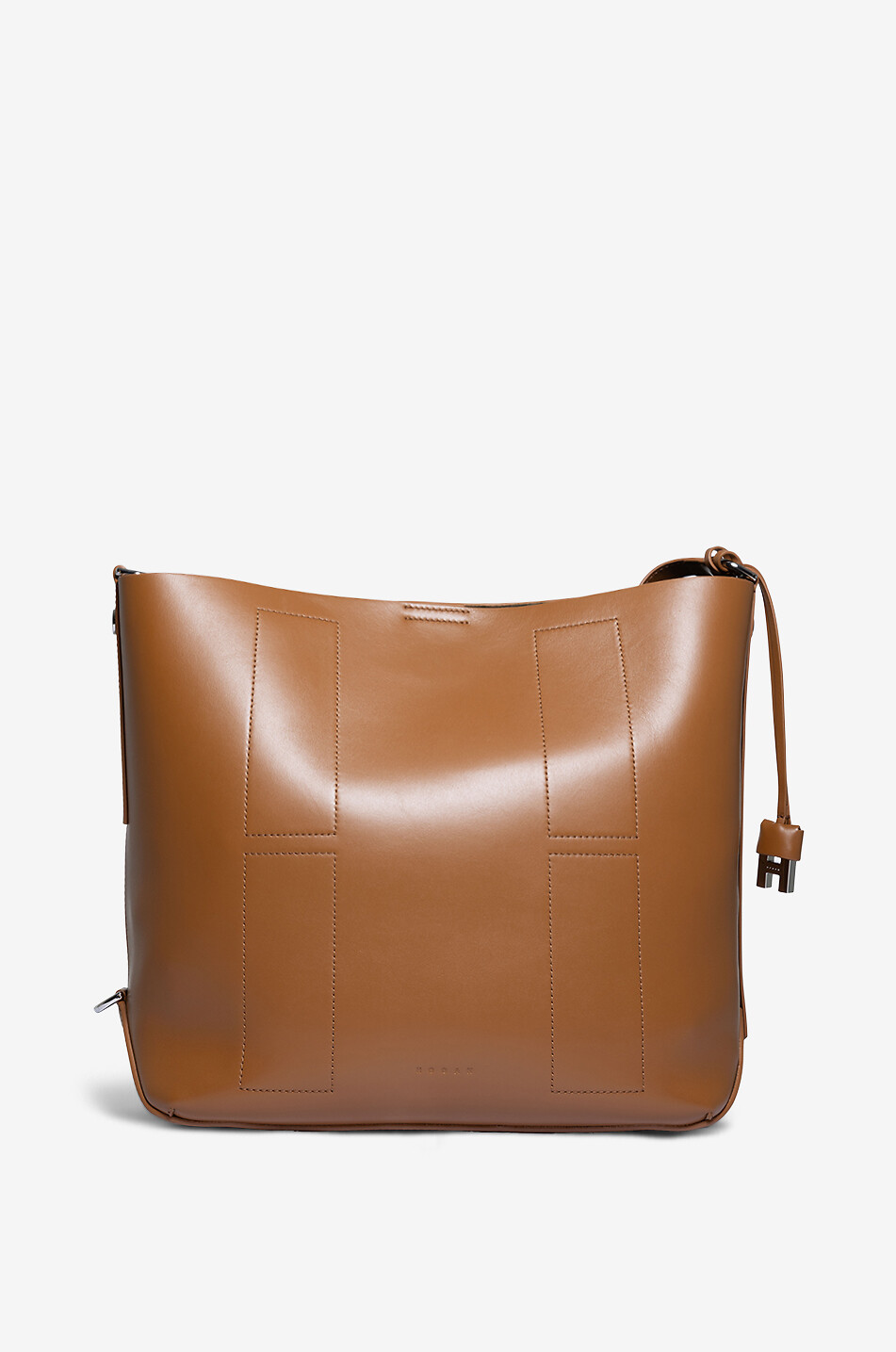 HOGAN Sac hobo en cuir lisse Hogan Hocket Medium Femme COGNAC 1