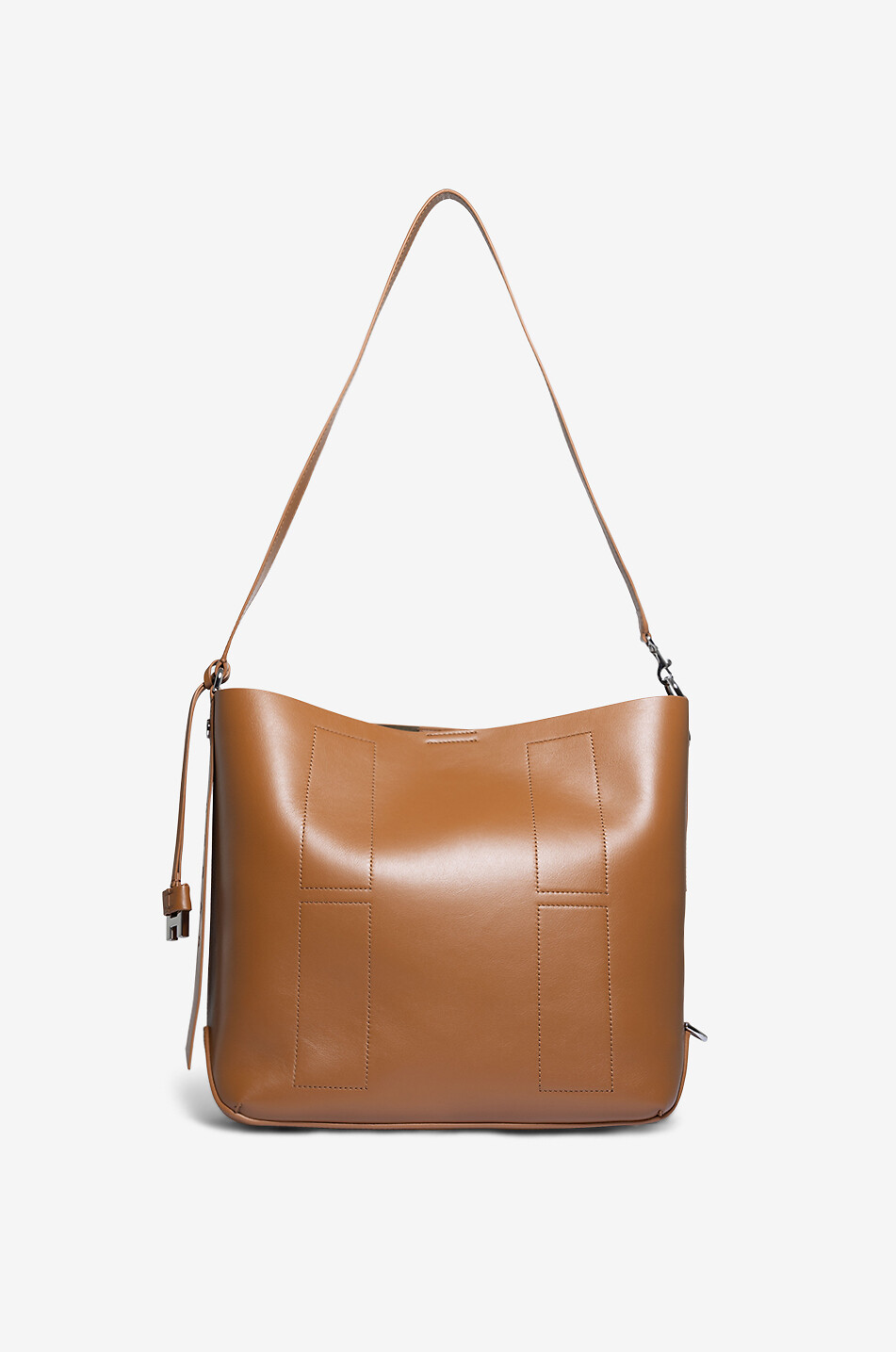 HOGAN Sac hobo en cuir lisse Hogan Hocket Medium Femme COGNAC 3