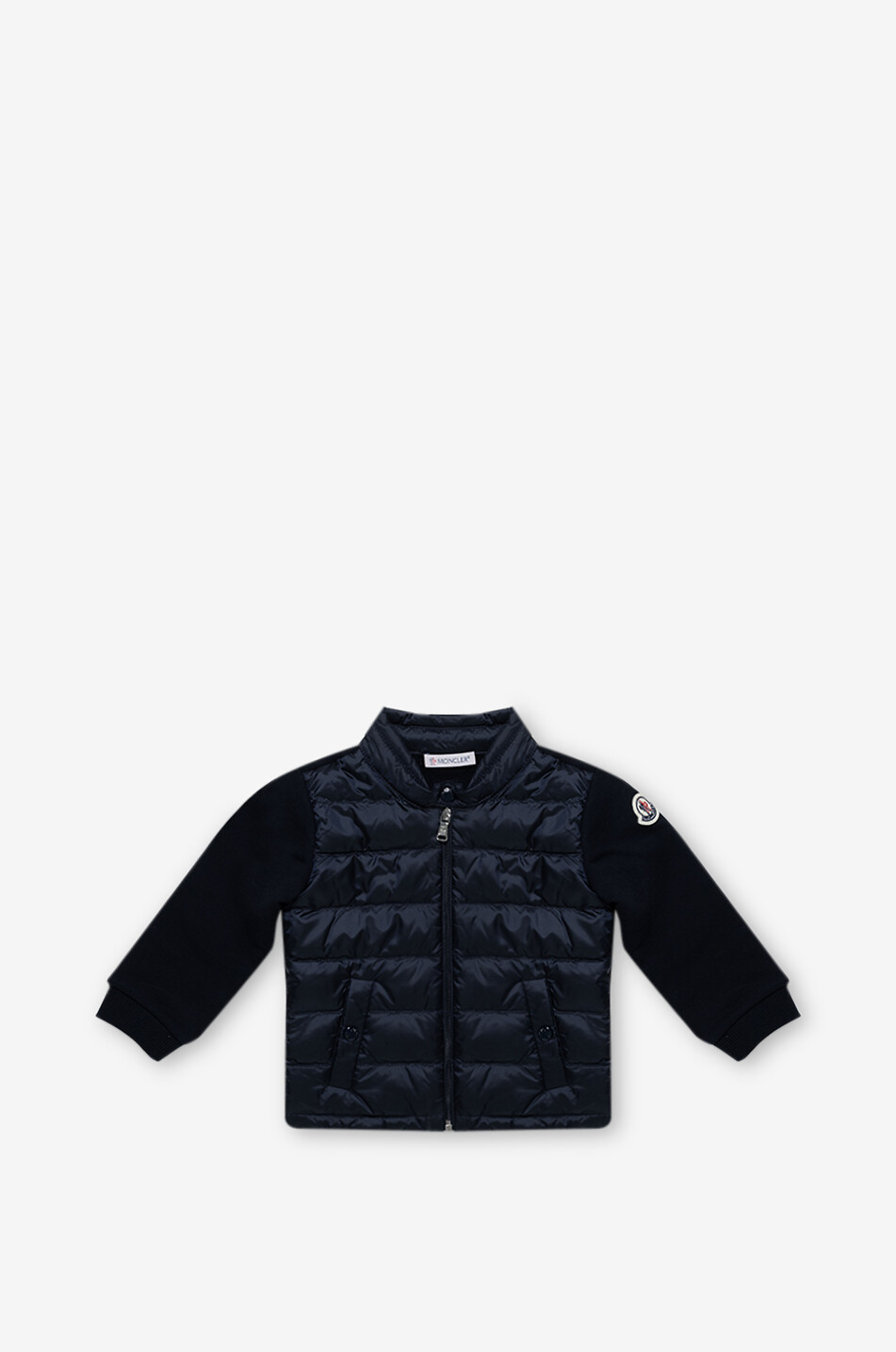 MONCLER Baby full-zip sweatshirt with down parts Baby DARK BLUE 1