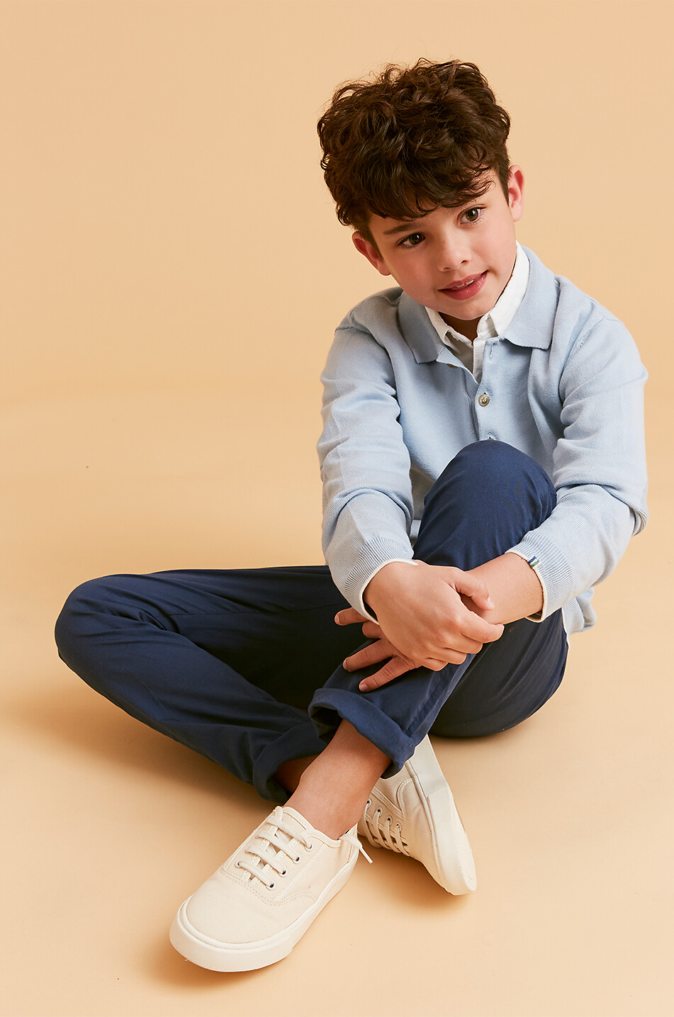 J&JOSH Pull polo en coton à coudières garçon Garçon BLEU CLAIR 5