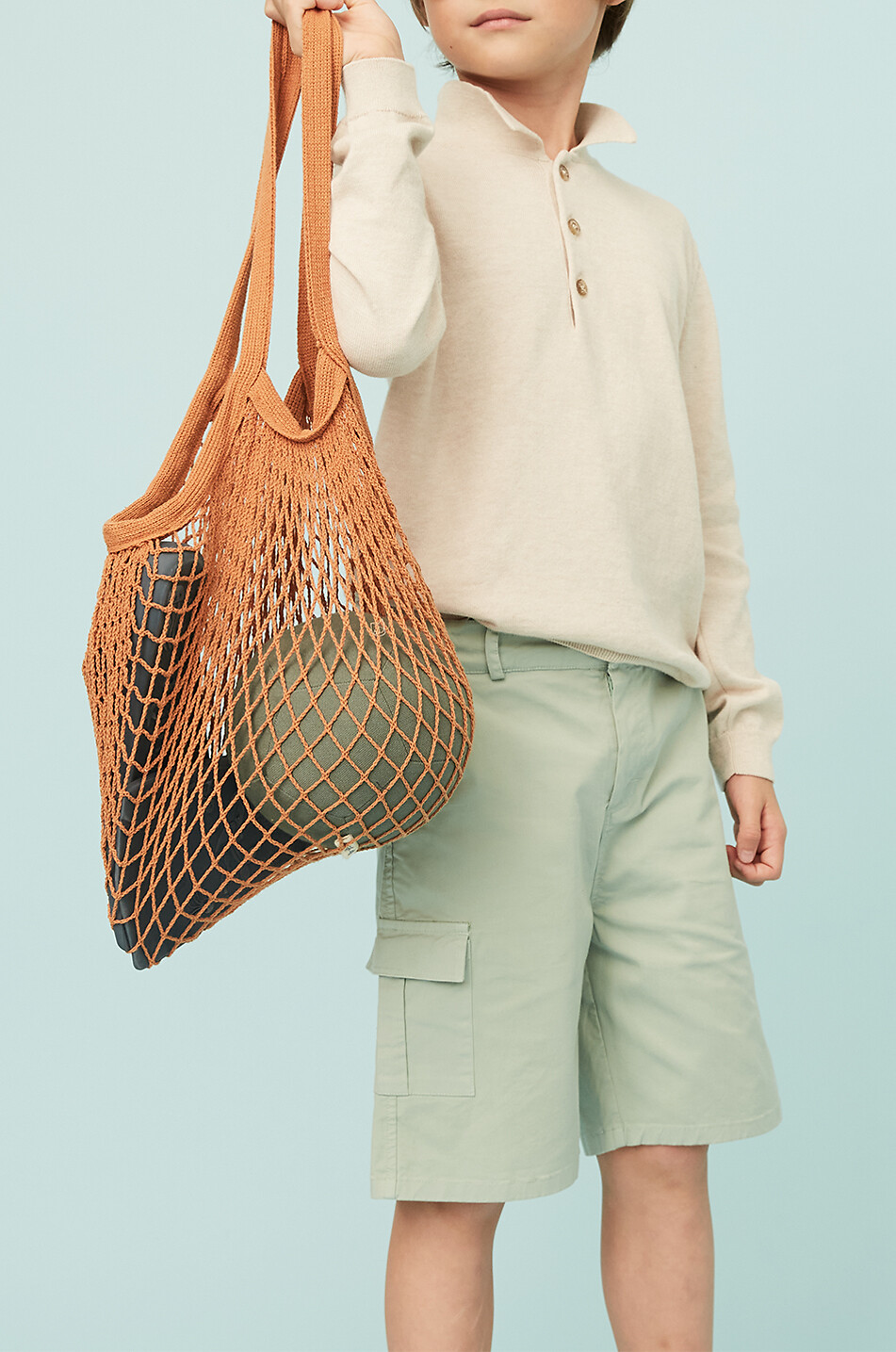 J&JOSH Pull polo en coton à manches longues garçon Garçon Beige clair 6