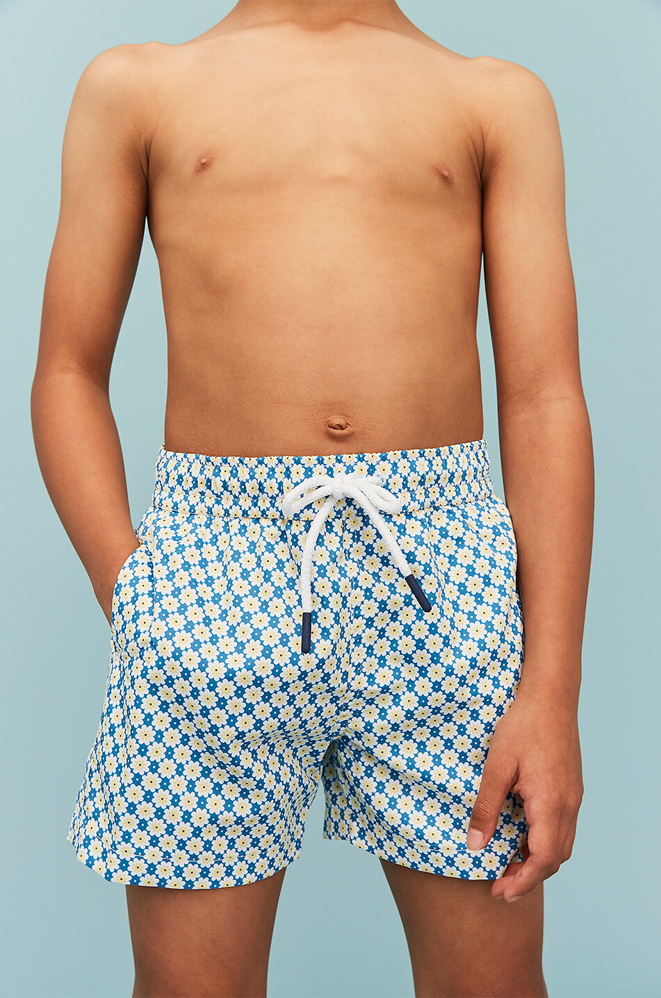 J&JOSH Floral boys' micro-fibre swimshorts Boy BLUE 2