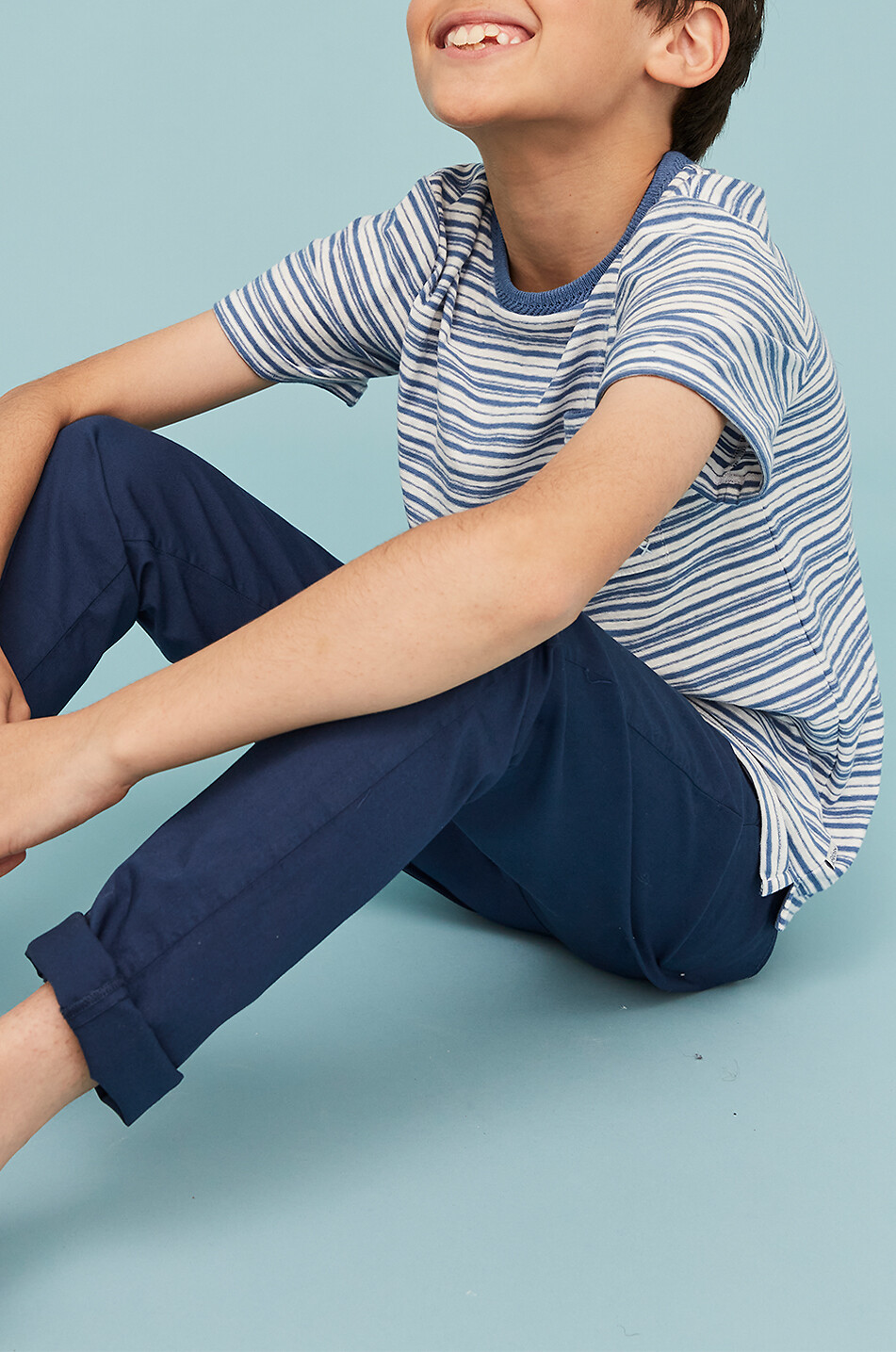 J&JOSH T-shirt rayé à manches courtes garçon Garçon BLEU FONCE 3