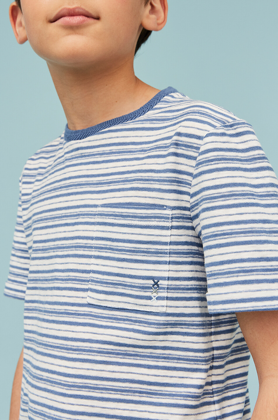 J&JOSH T-shirt rayé à manches courtes garçon Garçon BLEU FONCE 5