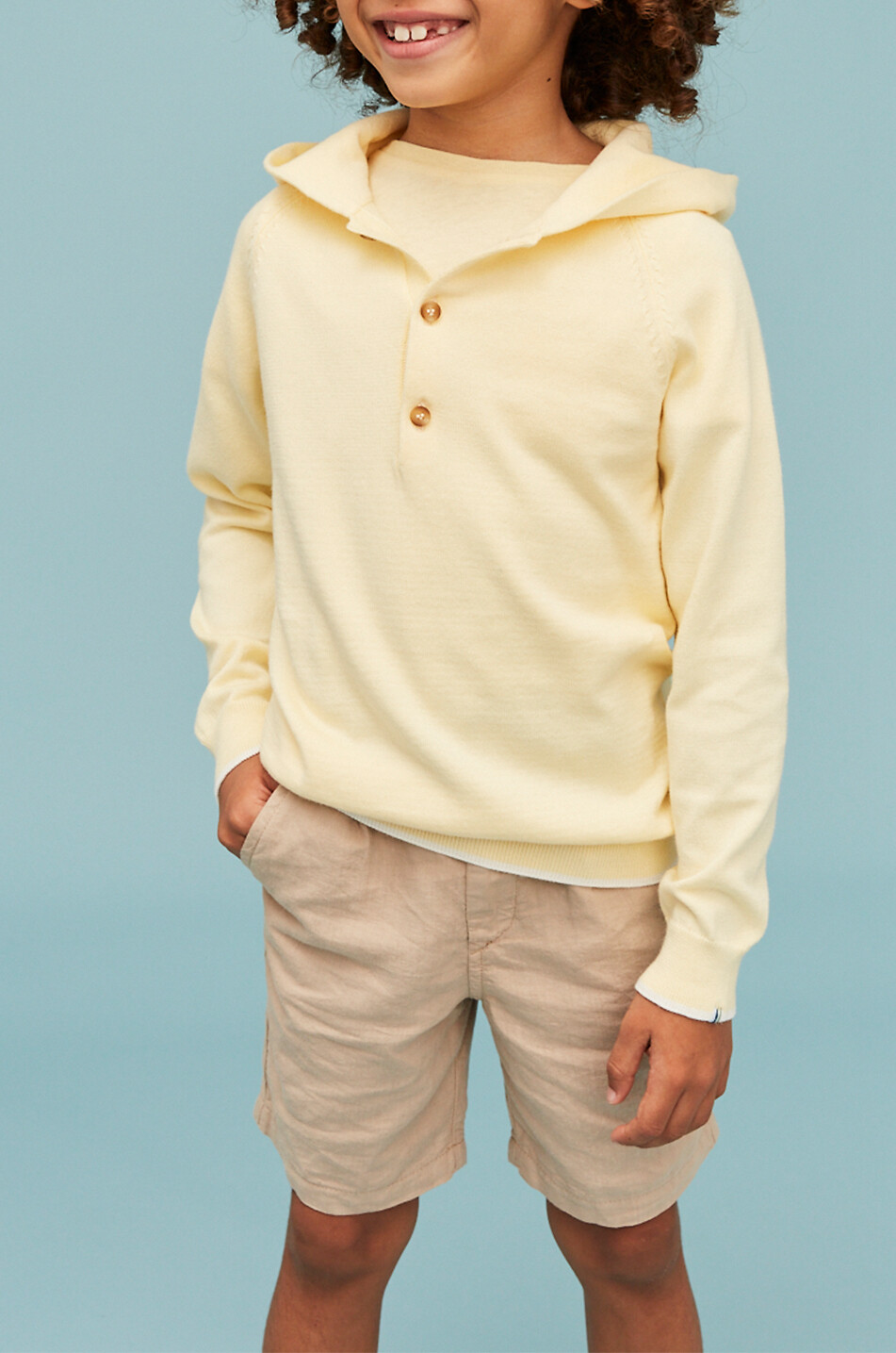 J&JOSH Boys' cotton and linen Bermuda shorts Boy BEIGE 5