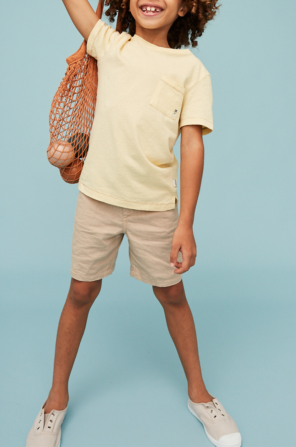 J&JOSH Boys' cotton and linen Bermuda shorts Boy BEIGE 6