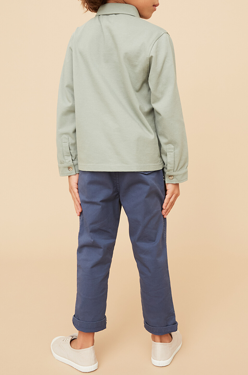 J&JOSH Chemise à manches longues en coton piqué garçon Garçon VERT 5