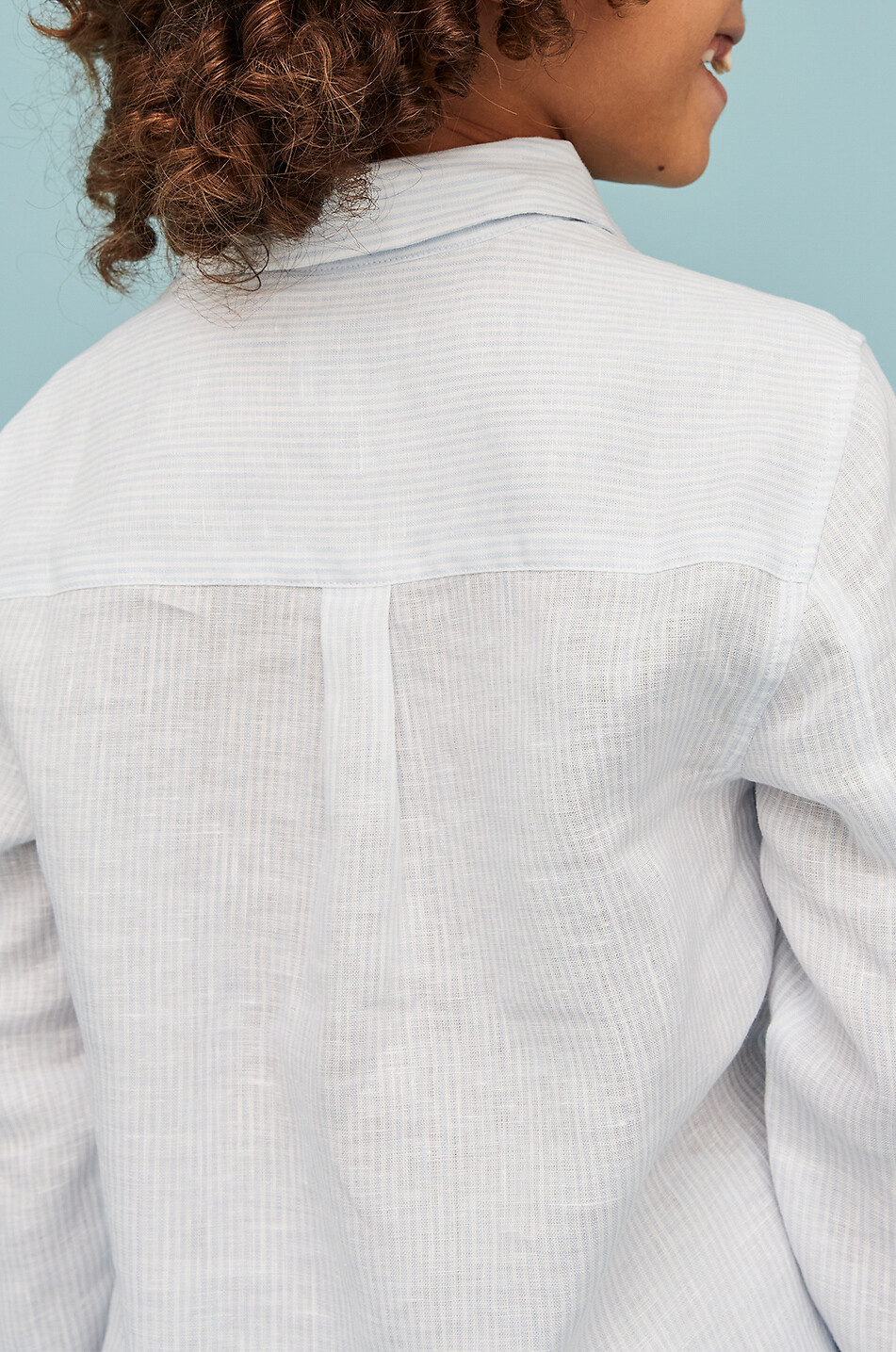 J&JOSH Chemise caftan en lin garçon Garçon BLEU CLAIR 4