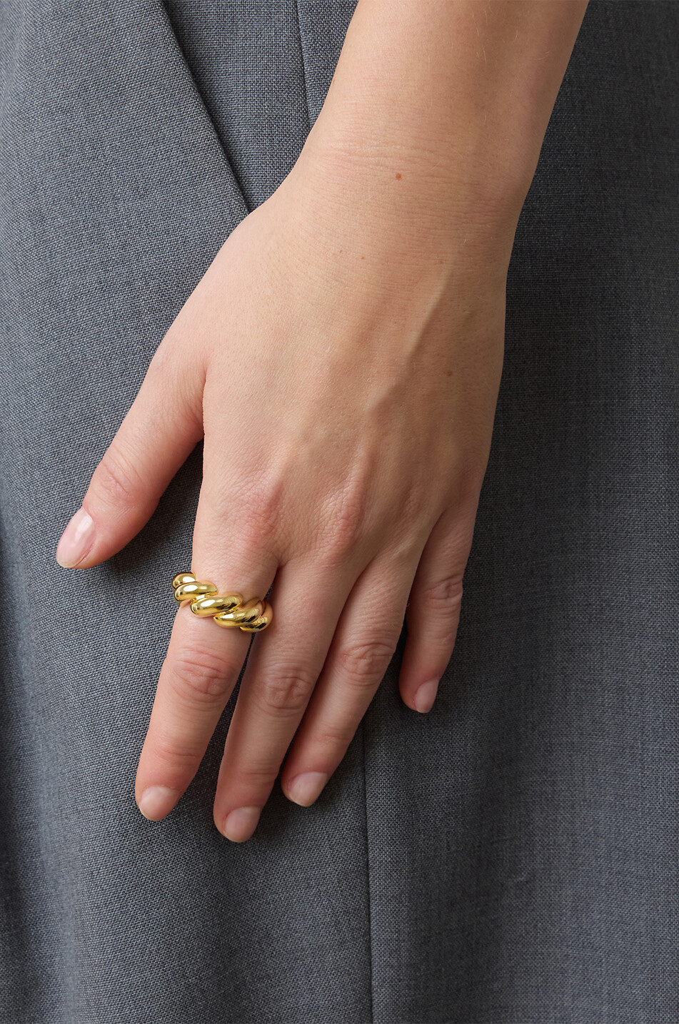 LIE STUDIO The Christine silver ring Women GOLDEN 2
