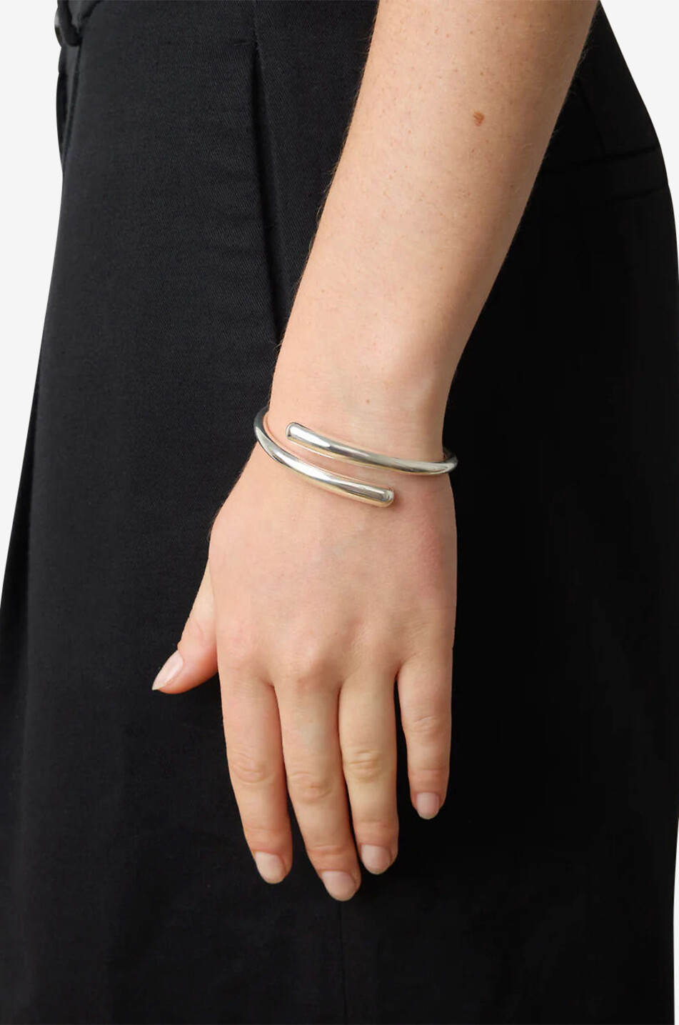 LIE STUDIO The Olga spiral-shaped brass bangle Women SILVER 2