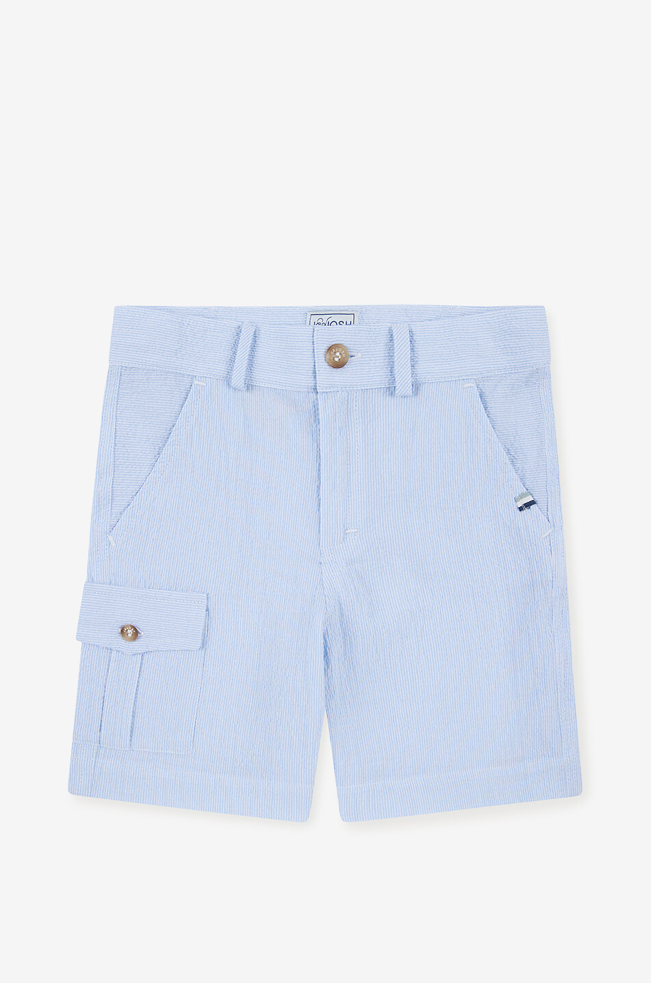 Short cargo en seersucker rayé garçon