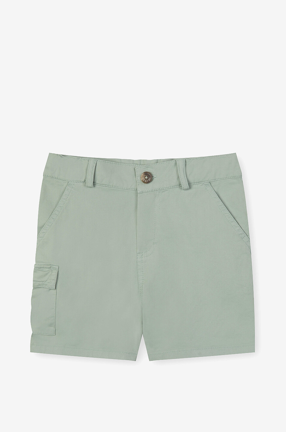 J&JOSH Short cargo en sergé garçon Garçon VERT 1