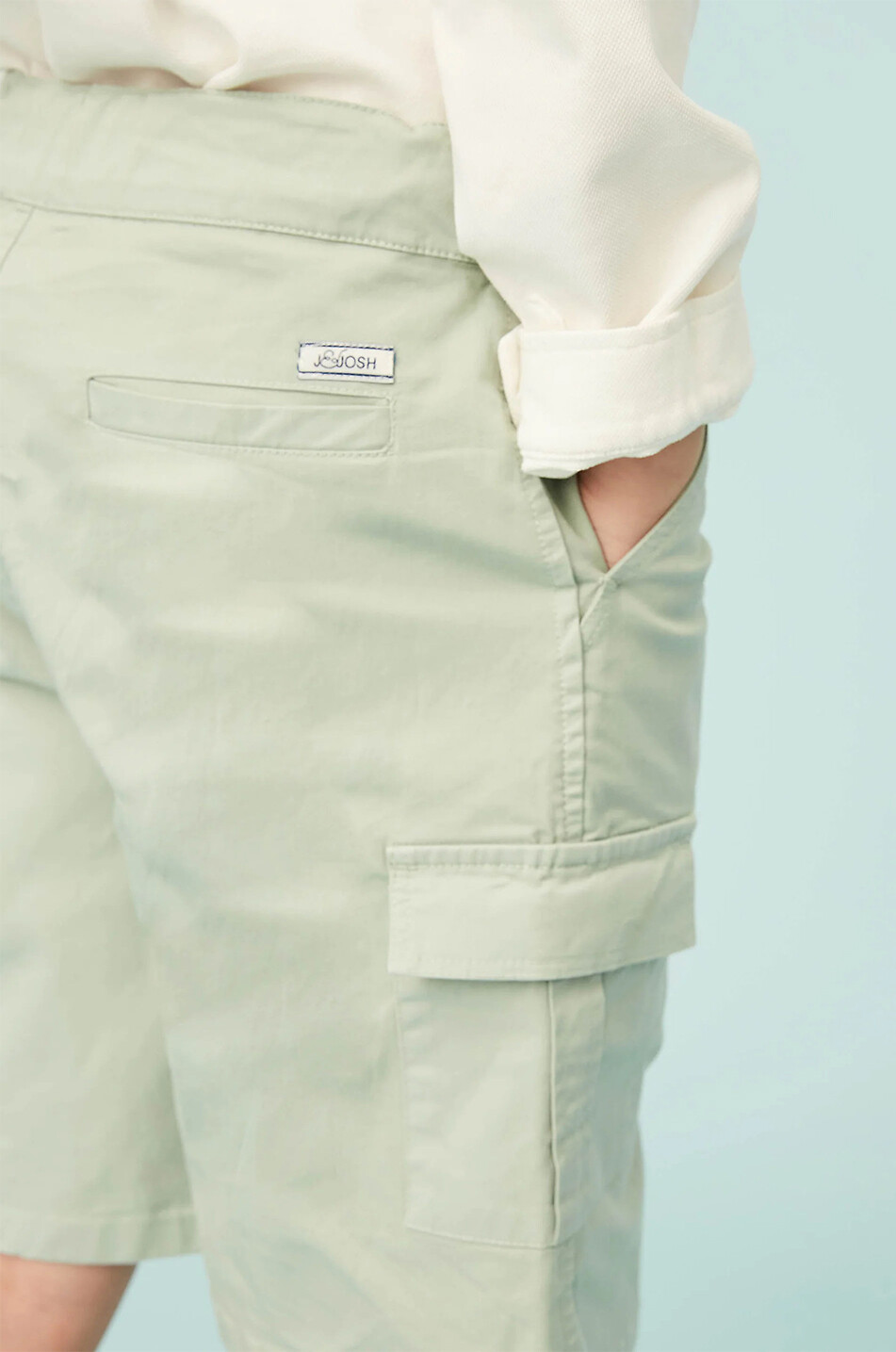 J&JOSH Short cargo en sergé garçon Garçon VERT 5