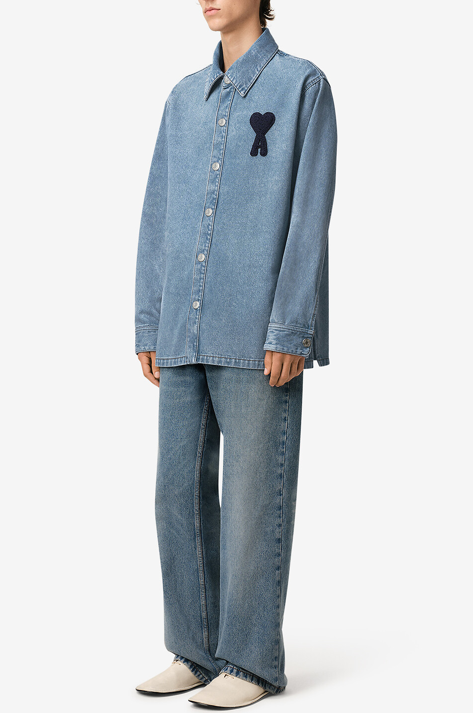 AMI Oversize-Hemdjacke aus Denim Ami de Coeur Herren BLAU 3