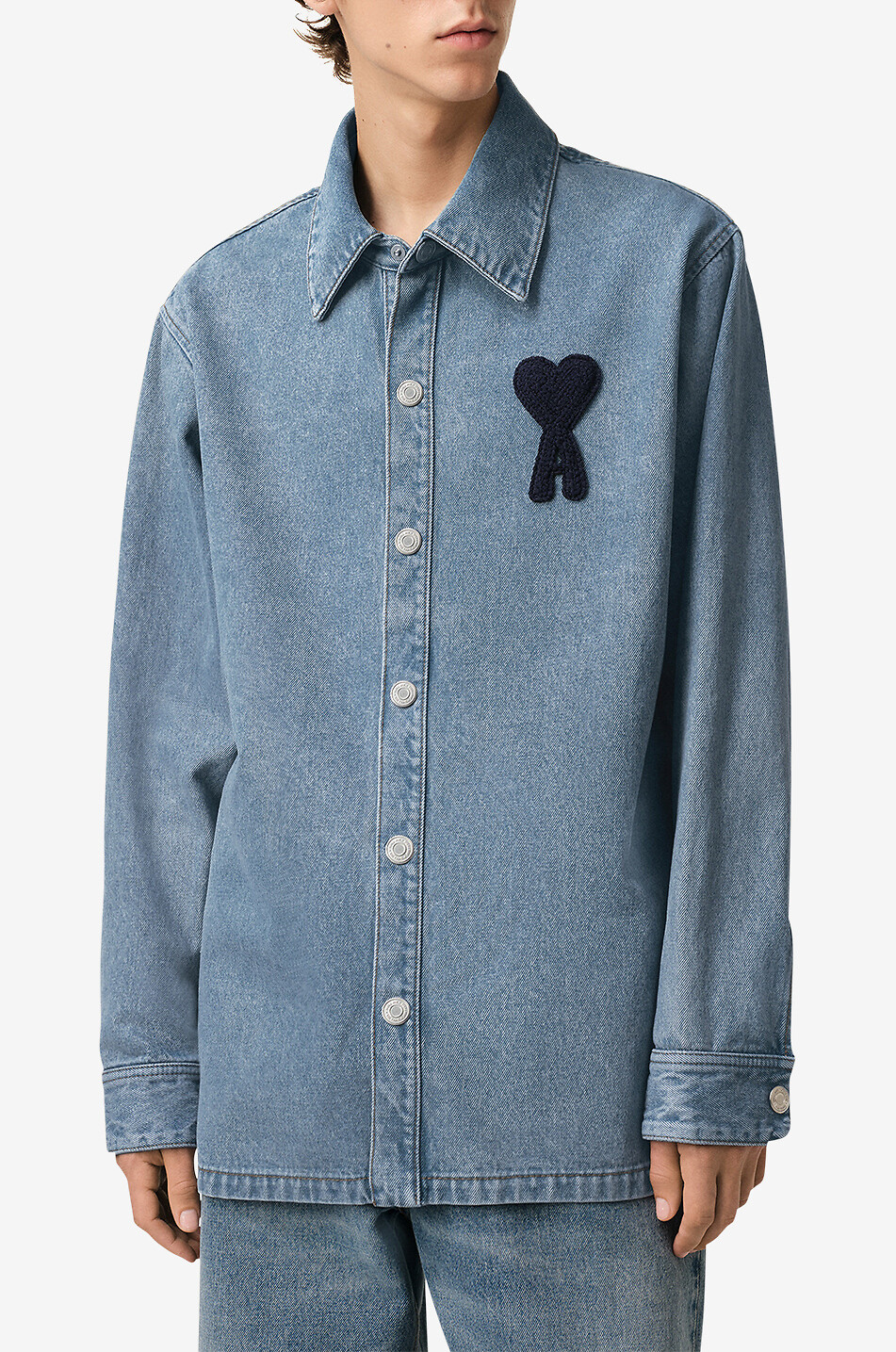 AMI Oversize-Hemdjacke aus Denim Ami de Coeur Herren BLAU 5