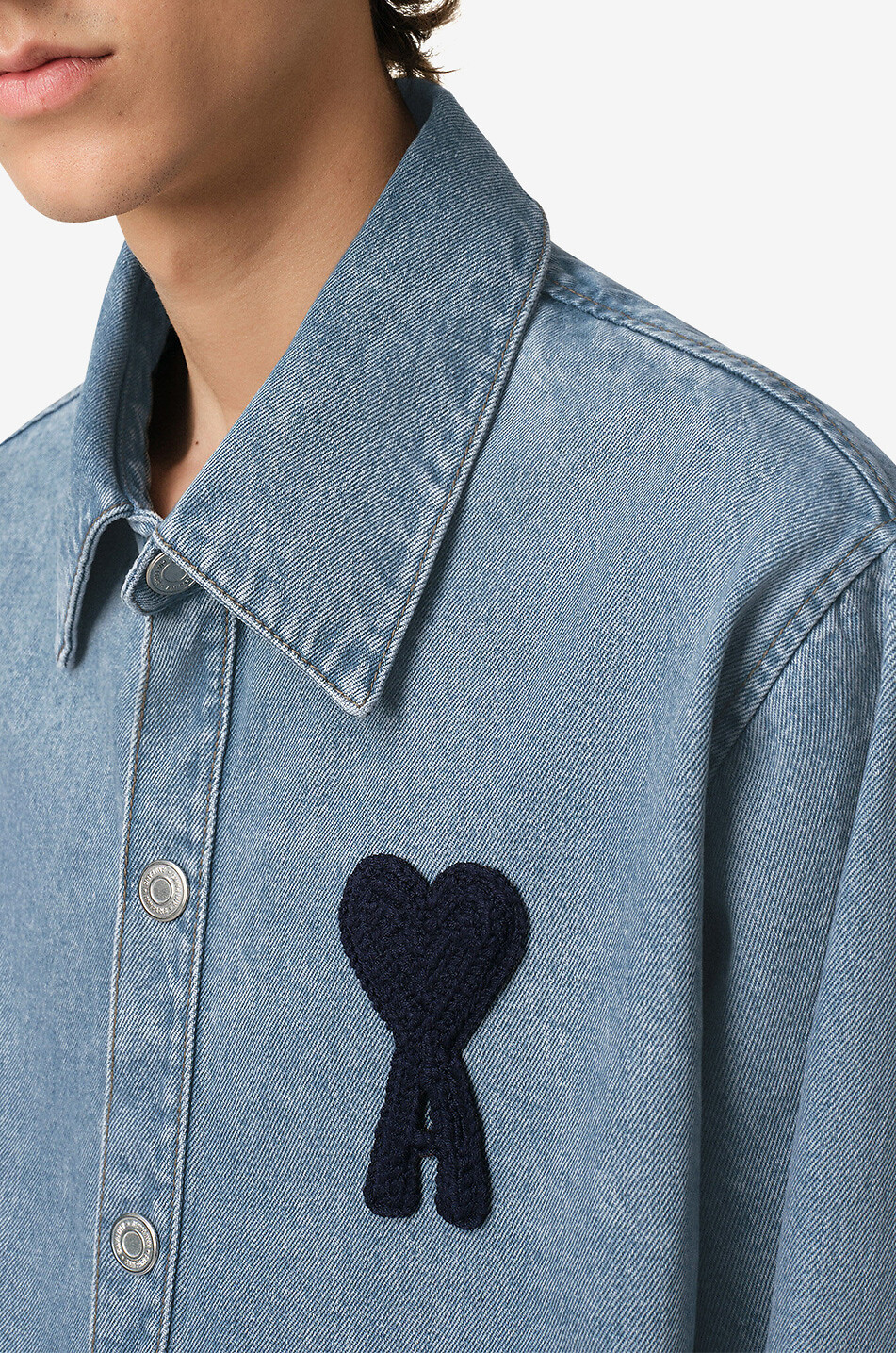 AMI Oversize-Hemdjacke aus Denim Ami de Coeur Herren BLAU 6