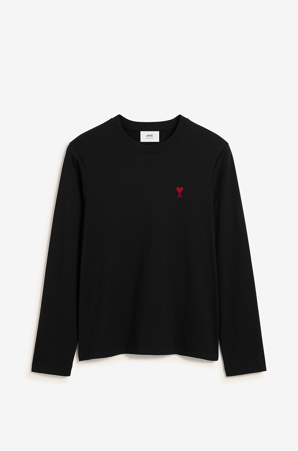 AMI T-shirt à manches longues en coton bio Ami de Coeur Homme NOIR 1