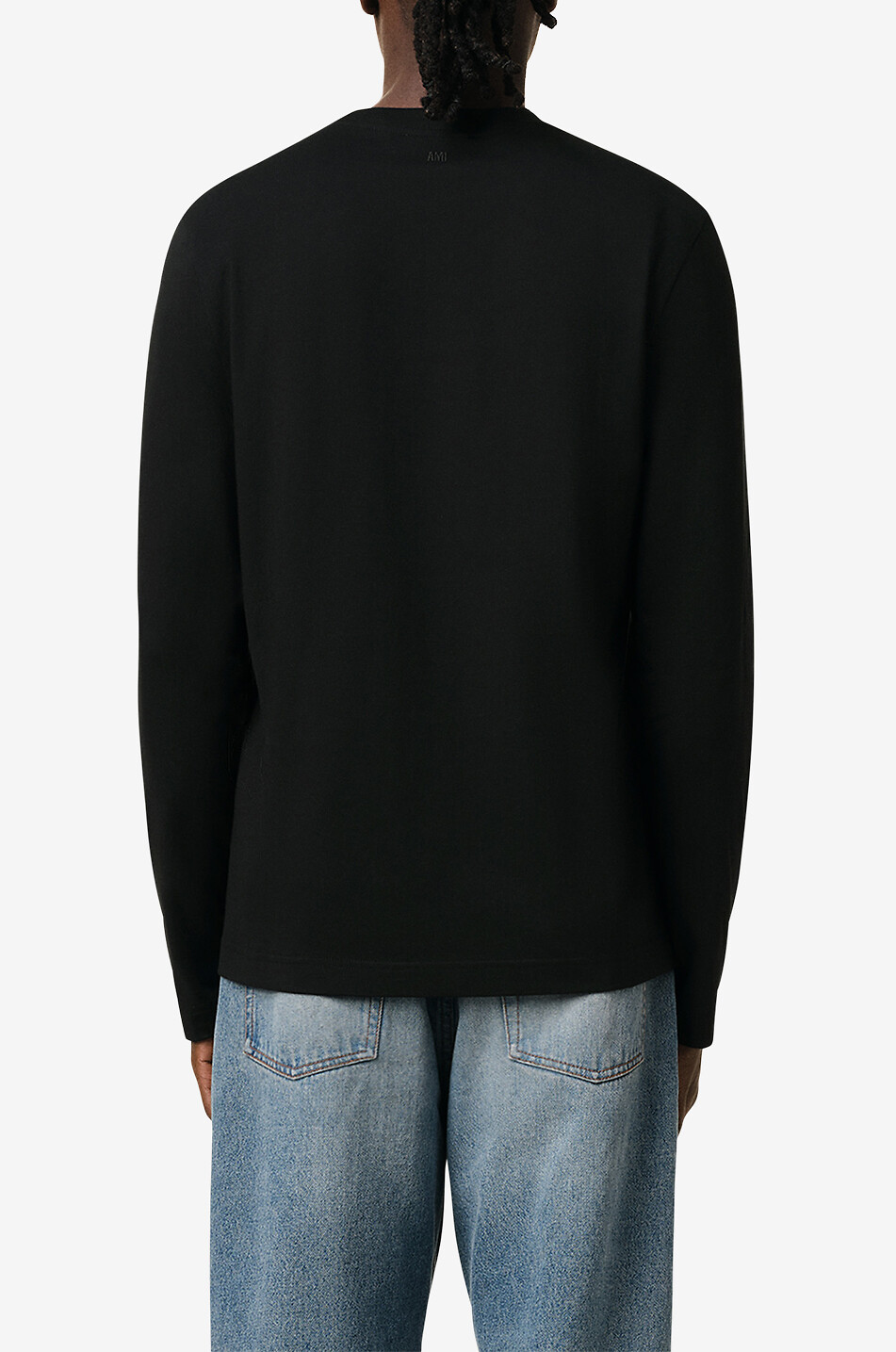 AMI T-shirt à manches longues en coton bio Ami de Coeur Homme NOIR 5