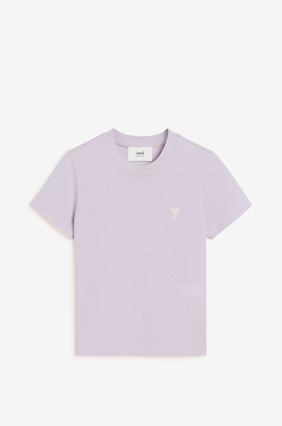 AMI Ami de Coeur short-sleeved prganig cotton T-shirt Women LIGHT PURPLE 1