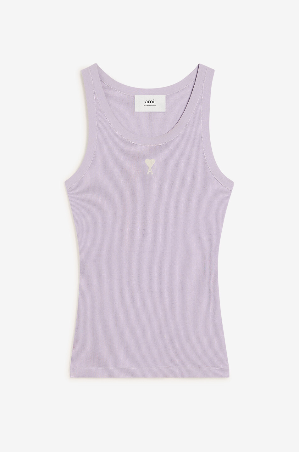 AMI Ami de Coeur ribbed cotton tank top Women LIGHT PURPLE 1