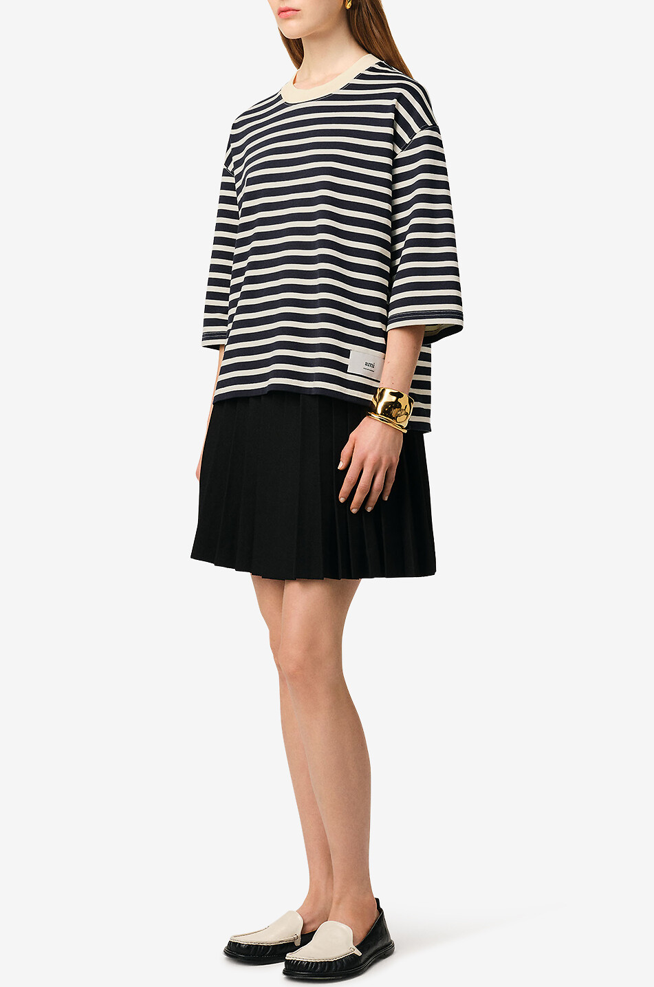 AMI Recycled cotton oversize T-shirt Women MULTI COLOURED 3