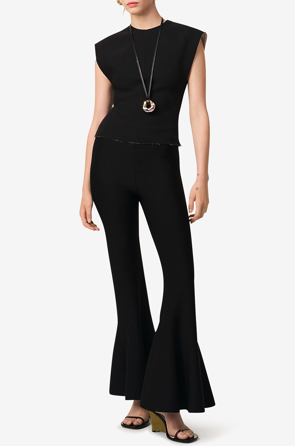 Ausgestellte Milano-Jersey-Hose mit Godetfalten