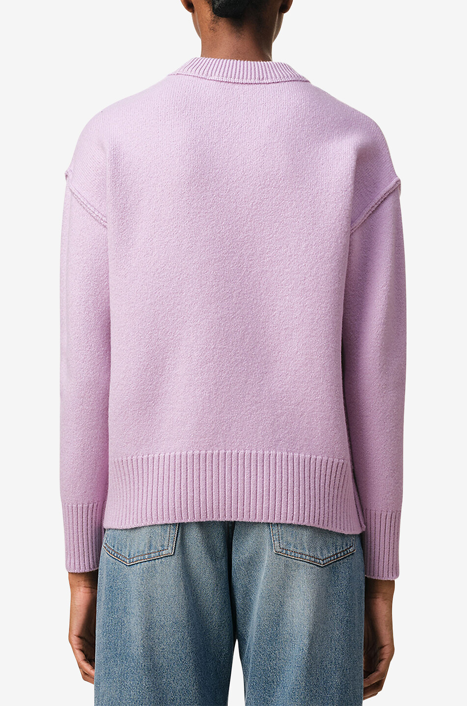 AMI Pull à col rond en laine Ami de Coeur Femme VIOLET CLAIR 4