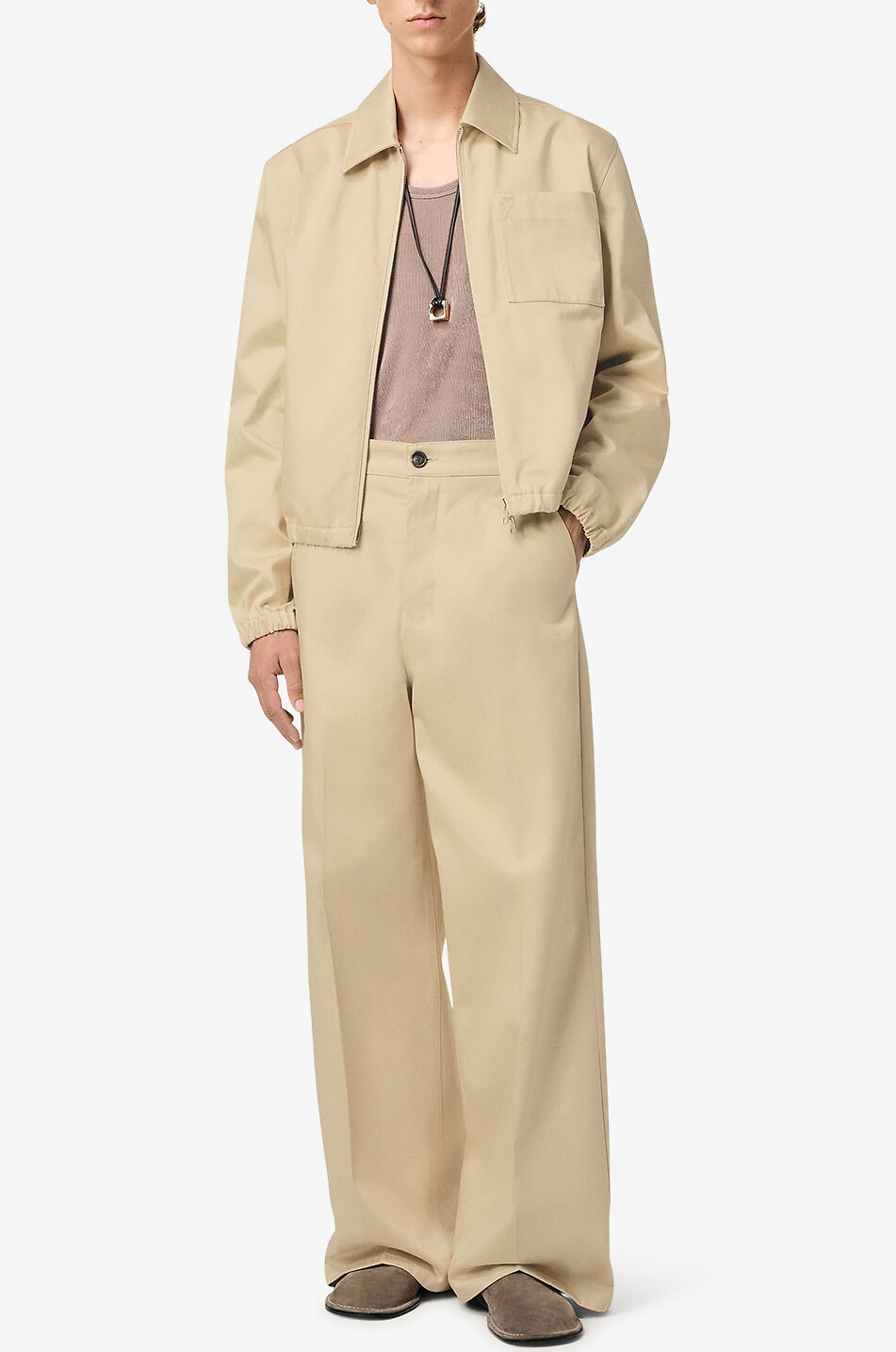 AMI Ami de Coeur cotton bomber jacket Men BEIGE 3