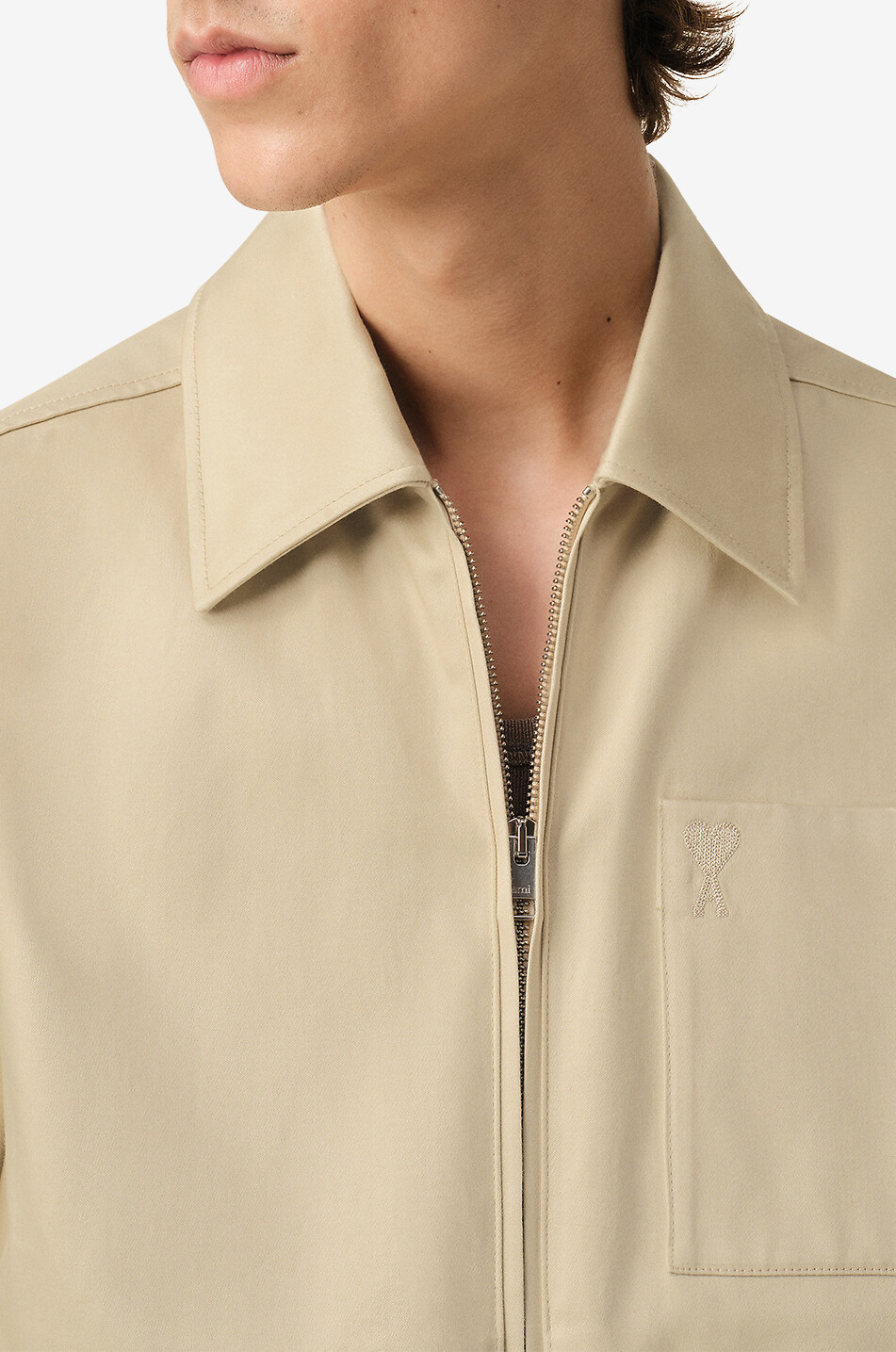 AMI Ami de Coeur cotton bomber jacket Men BEIGE 2