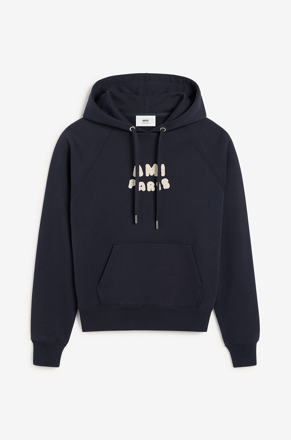 AMI Sweat-shirt à capuche en coton bio Ami Paris Homme BLEU FONCE 1