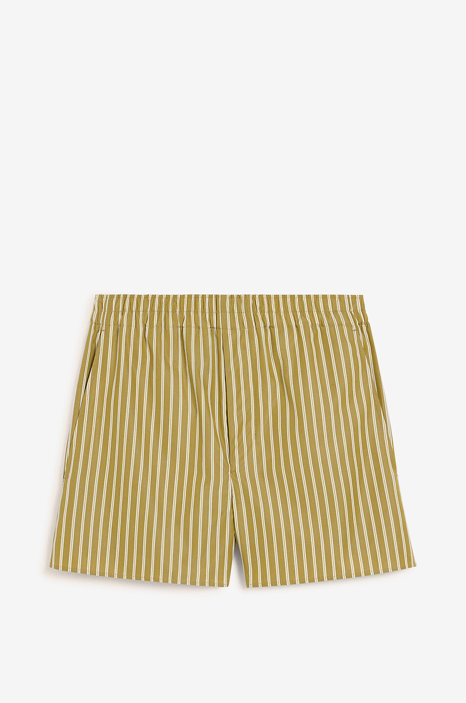 AMI Short rayé en popeline Femme JAUNE 1