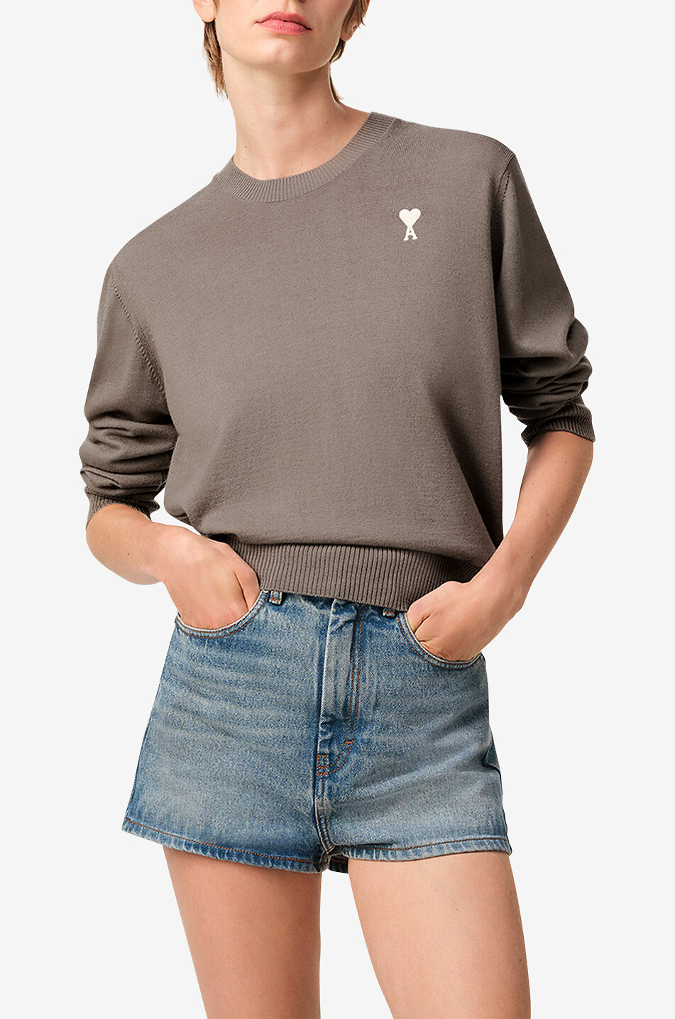 Pullover mit Rundhalsausschnitt aus Merinowolle Ami de Coeur