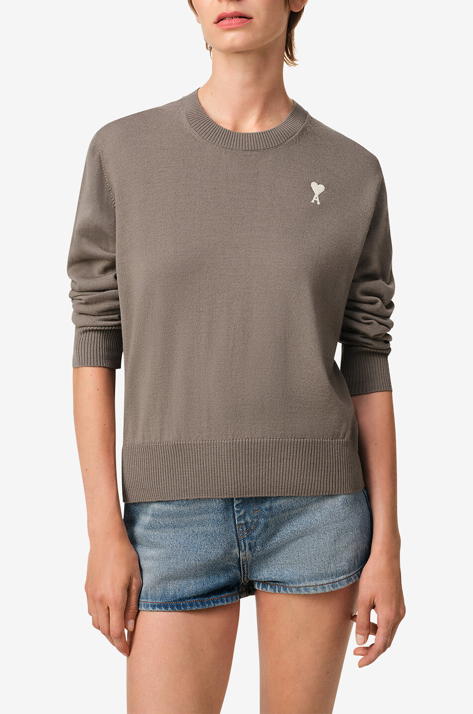Pull à col rond en laine mérinos Ami de Coeur